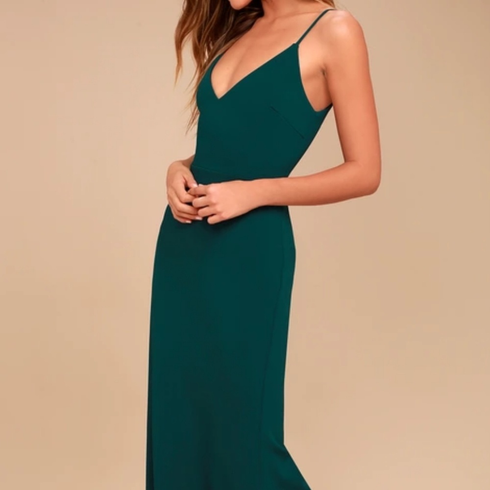 INFINITE GLORY FOREST GREEN MAXI DRESS